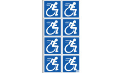 handisport fauteuil - 8 stickers de 5cm - Sticker/autocollant