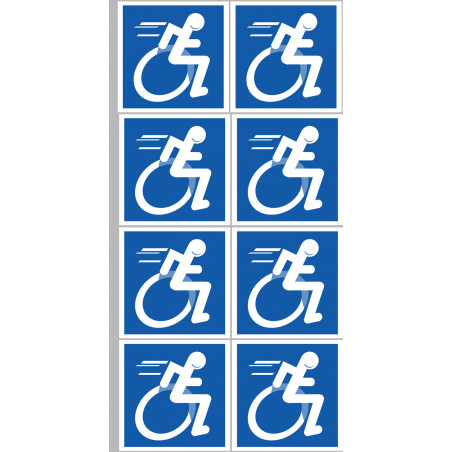 handisport Sport adapté fauteuil - 8 stickers de 5cm - Sticker/autocollant