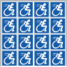 handisport fauteuil - 16 stickers de 5cm - Sticker/autocollant