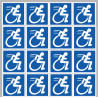 handisport Sport adapté fauteuil - 16 stickers de 5cm - Sticker/autocollant