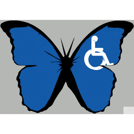 effet papillon Handicap moteur - 10x7cm - Sticker/autocollant