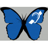 effet papillon Mal entendant - 10x7cm - Sticker/autocollant