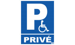 Parking handicap privé - 21x27cm - Sticker/autocollant