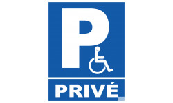 Parking handicap privé - 10x7,5cm - Sticker/autocollant