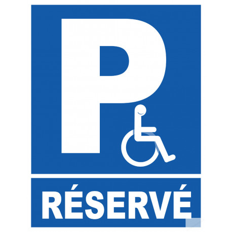 Parking handicap réservé privé - 21x27cm - Sticker/autocollant