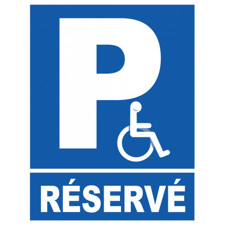 Parking handicap réservé privé - 15x11,5cm - Sticker/autocollant
