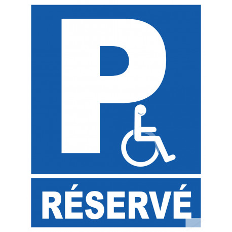 Parking handicap réservé privé - 10x7,7cm - Sticker/autocollant