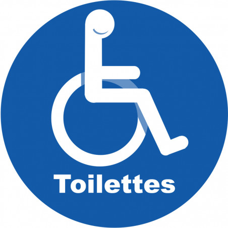 pictogramme toilettes handicap - 15cm - Sticker/autocollant
