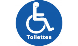 pictogramme toilettes handicap - 10cm - Sticker/autocollant