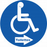 pictogramme toilettes pour handicapés directionnel droite - 15cm - Sticker/autocollant