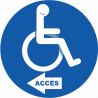 pictogramme accès toilettes pour handicapés gauche - 20cm - Sticker/autocollant