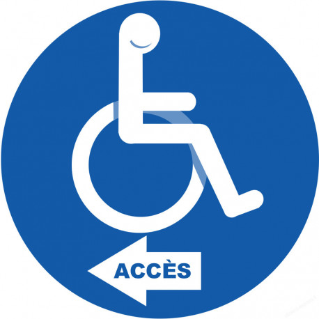 pictogramme accès toilettes pour handicapés gauche - 5cm - Sticker/autocollant
