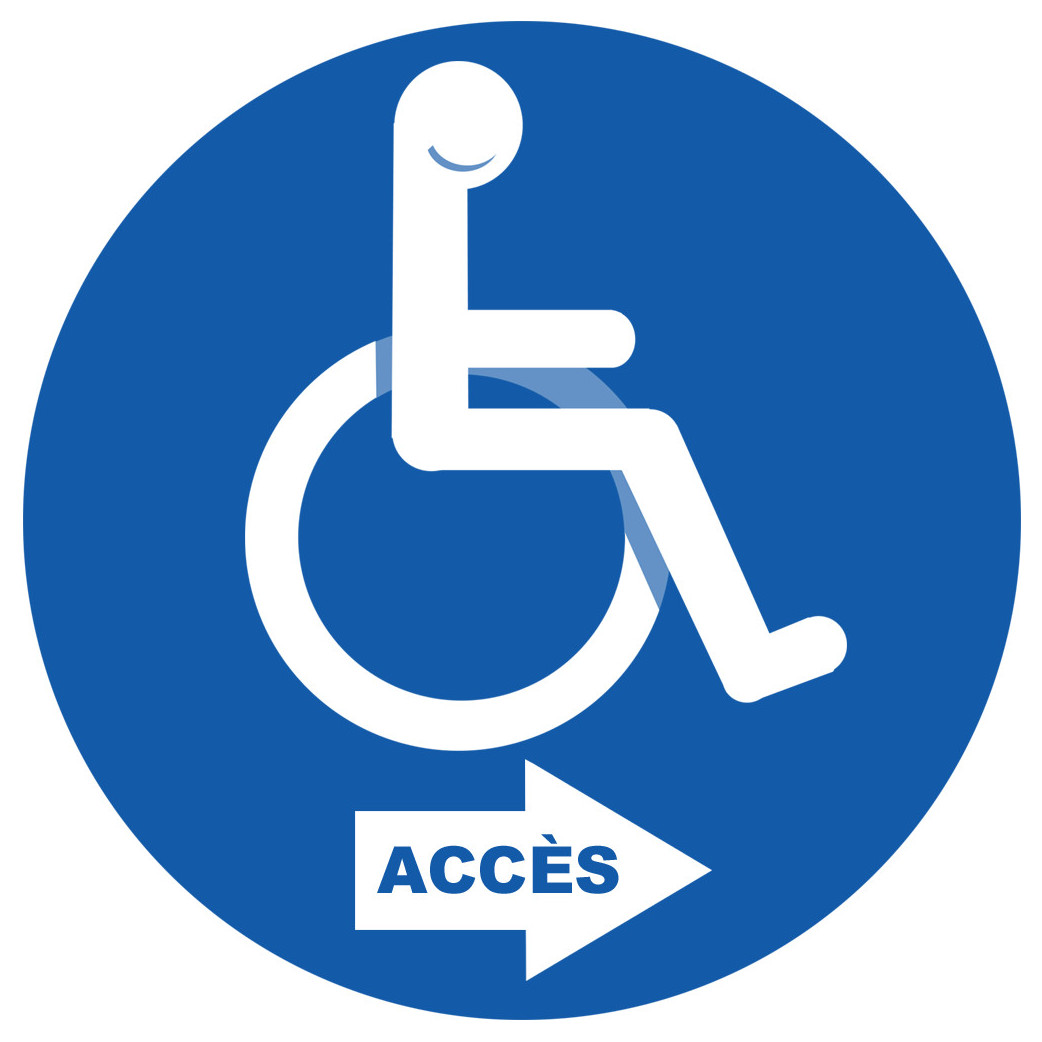 accès toilettes pour handicapés droite - 5cm - Sticker/autocollant