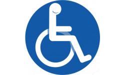 pictogramme accessibilité handicapé moteur rond - 20cm - Sticker/autocollant