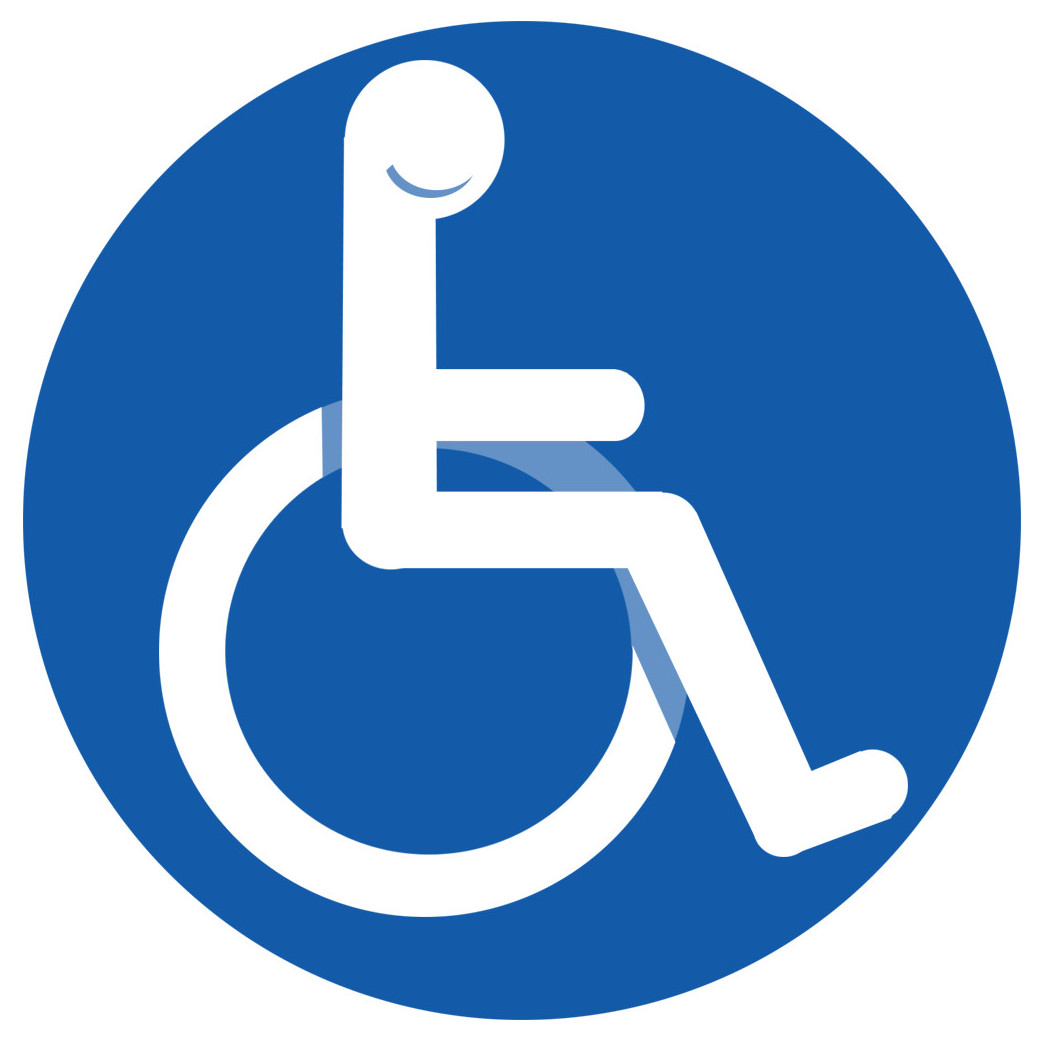 accessibilité handicap moteur rond - 15cm - Sticker/autocollant