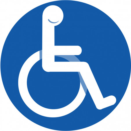 pictogramme accessibilité handicapé moteur rond - 15cm - Sticker/autocollant