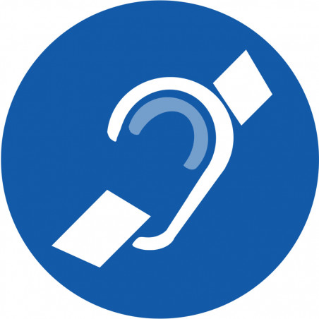 pictogramme accessibilité handicapé mal entendant rond - 10cm - Sticker/autocollant