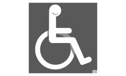 pictogramme accessibilité handicape moteur gris - 20cm - Sticker/autocollant