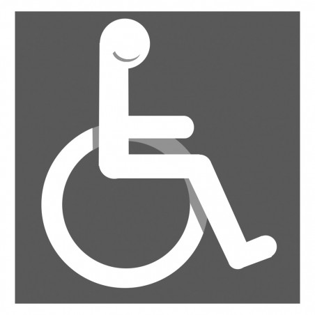 pictogramme accessibilité handicape moteur gris - 20cm - Sticker/autocollant