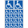 handicape moteur - 2 stickers 10cm - 16 stickers 5cm - Sticker/autocollant
