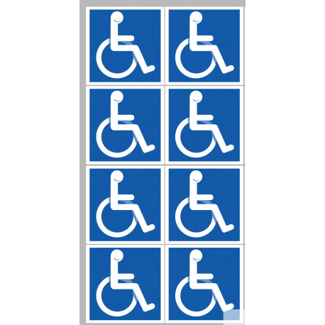handicape moteur - 8 stickers de 5cm - Sticker/autocollant