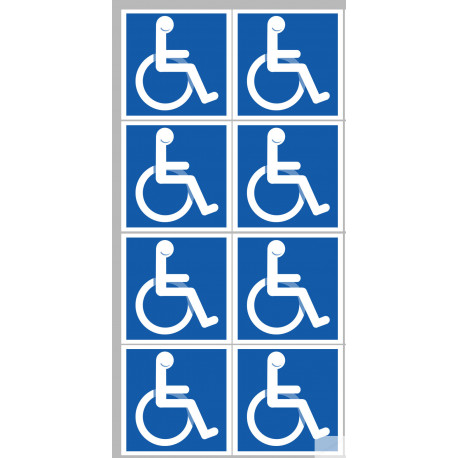 handicape moteur - 8 stickers de 5cm - Sticker/autocollant handicape moteur - 8 stickers de 5cm - Sticker/autocollant