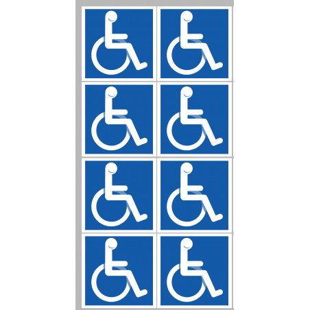 handicape moteur - 8 stickers de 5cm - Sticker/autocollant