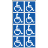 handicape moteur - 8 stickers de 5cm - Sticker/autocollant