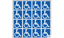 handicape moteur - 16 stickers de 5cm - Sticker/autocollant