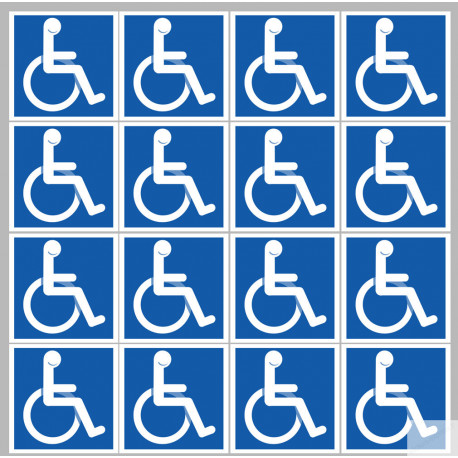 handicape moteur - 16 stickers de 5cm - Sticker/autocollant