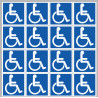 handicape moteur - 16 stickers de 5cm - Sticker/autocollant