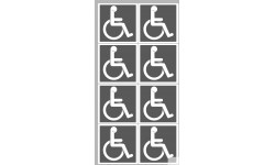 handisport Sport handicap moteur gris - 8 stickers de 5cm - Sticker/autocollant