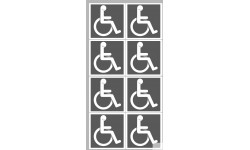 handicap moteur gris - 8 stickers de 5cm - Sticker/autocollant