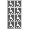 handisport Sport handicap moteur gris - 8 stickers de 5cm - Sticker/autocollant