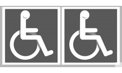 handicap moteur gris - 2 stickers de 10cm - Sticker/autocollant