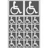 handisport Sport adapté fauteuil - 2 stickers de 10cm et  16 stickers de 5cm - Sticker/autocollant