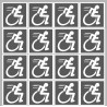 handisport fauteuil gris - 18 stickers de 5cm - Sticker/autocollant