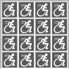 handisport fauteuil gris - 18 stickers de 5cm - Sticker/autocollant