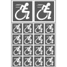 handisport fauteuil gris - 2 stickers de 10cm et 16 stickers de 5cm - Sticker/autocollant