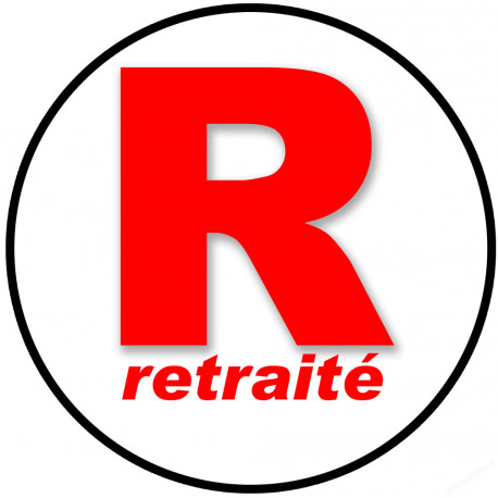 R retraité - 15cm - Sticker/autocollant