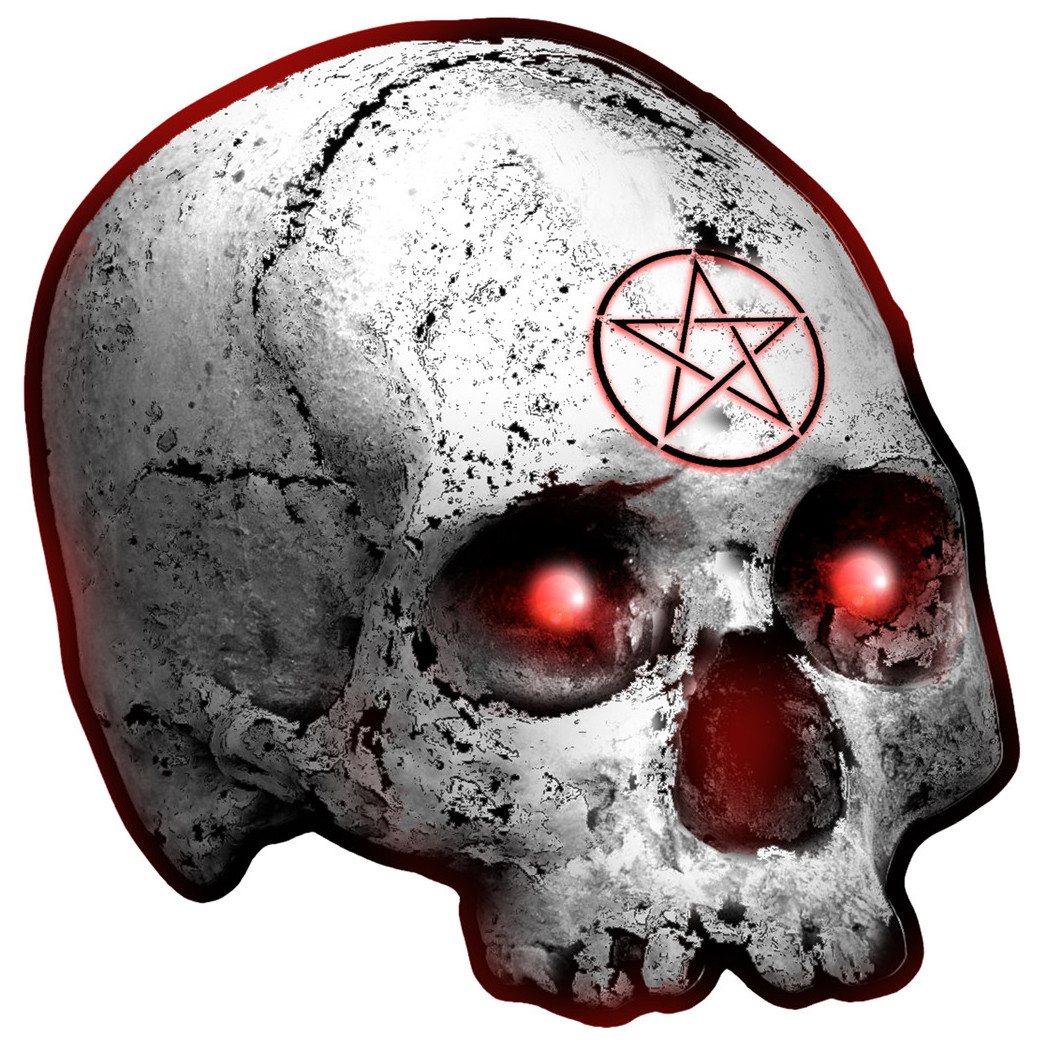 crâne étoile pentagramme - 10x10cm - Sticker/autocollant