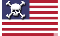 drapeau US crâne - 5x3.3cm - Sticker/autocollant