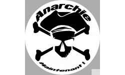 anarchiste blanc - 20x20cm - Sticker/autocollant