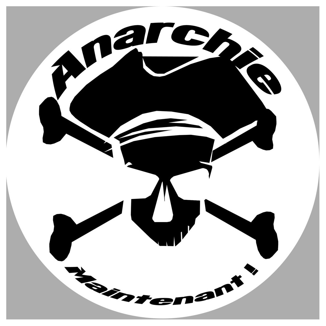 anarchiste blanc - 10x10cm - Sticker/autocollant