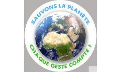 sauvons la planète - 15x15cm - Sticker/autocollant
