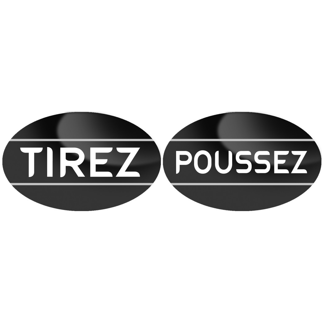 poussez tirez noir (2fois 8x5cm) - Sticker/autocollant