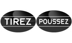 poussez tirez noir (2fois 8x5cm) - Sticker/autocollant