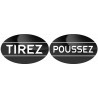 poussez tirez noir (2 stickers de 8x5cm) - Sticker /autocollant