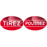 poussez tirez rouge (2fois 8x5cm) - Sticker/autocollant