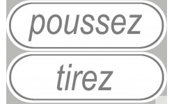 signalétique poussez tirez - 2 stickers de 29x9cm - Sticker/autocollant